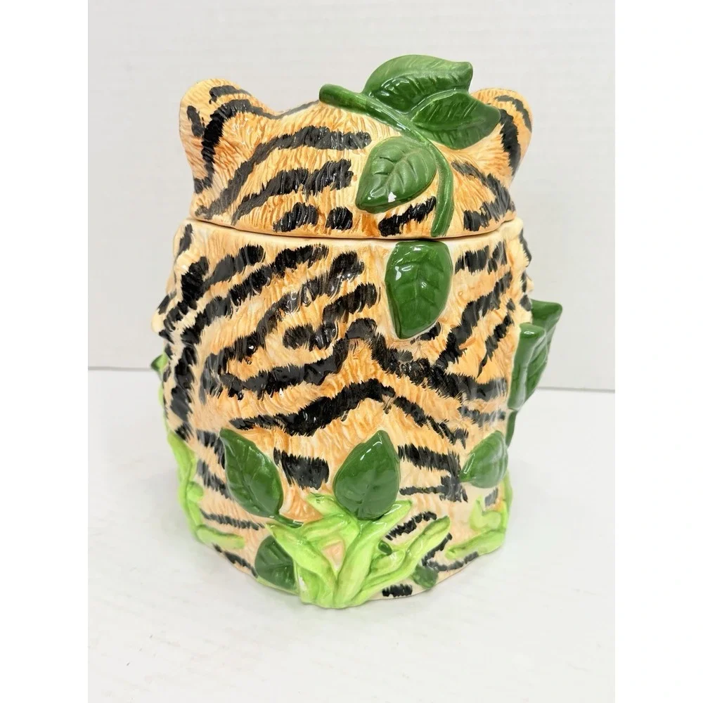 Rare! 1998 Tone World Tiger Cookie Jar w/ Matching Salt Pepper Shakers 3 Pc Set